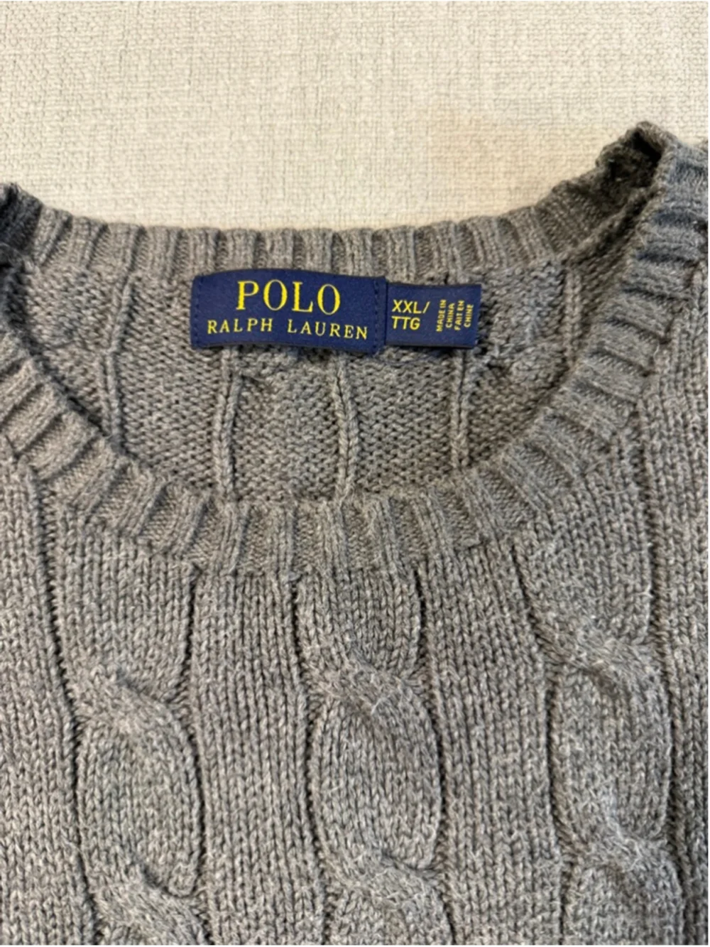Polo Ralph Lauren mens Cable-Knit Cotton Sweater gray XXL